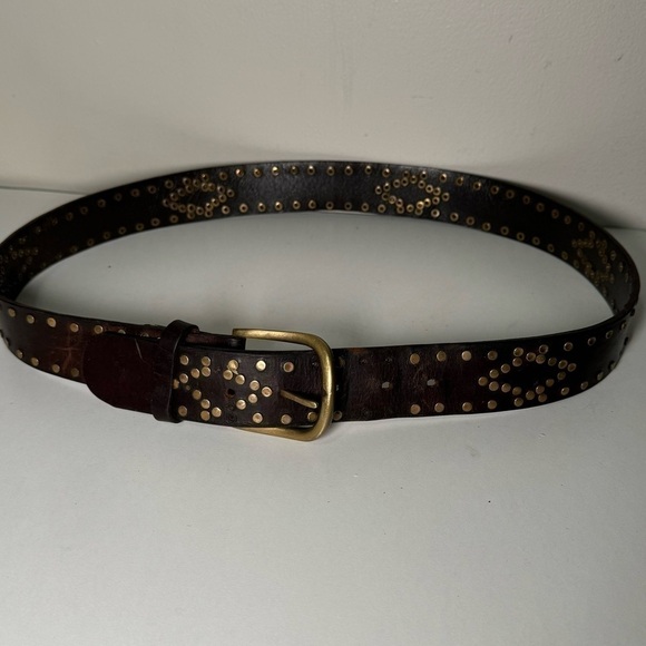 Vintage leather studded rivets belt  western boho festival - Picture 2 of 4